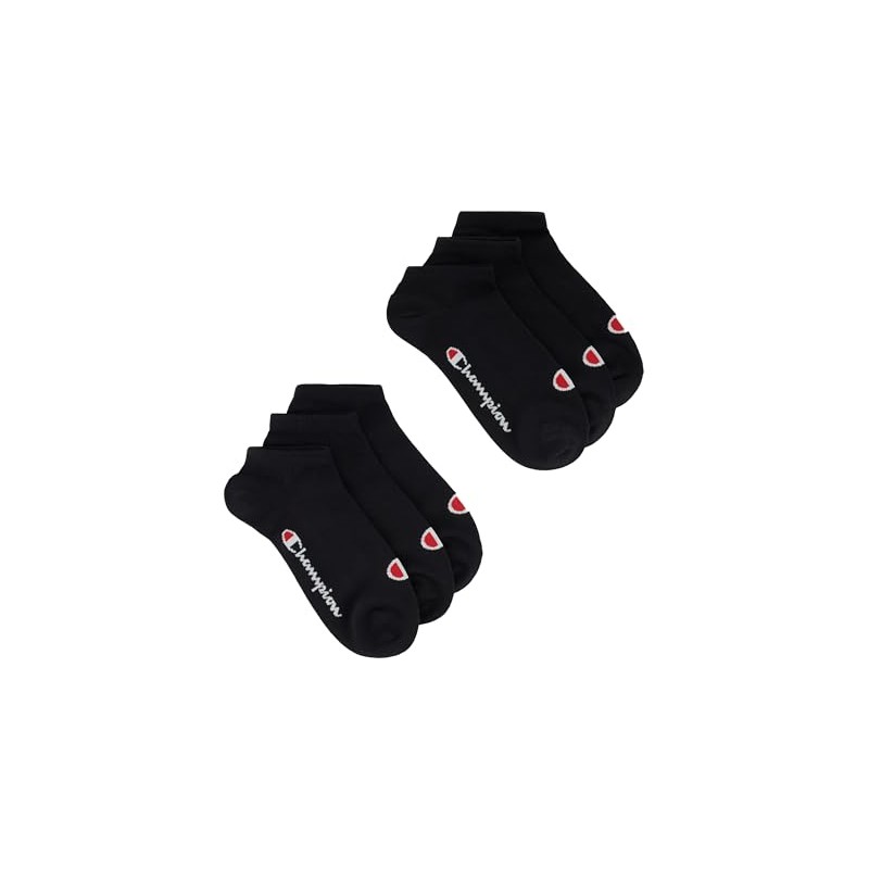 Champion Core Socks 6PP Short Crew, Nero, 35-38 EU (2-5