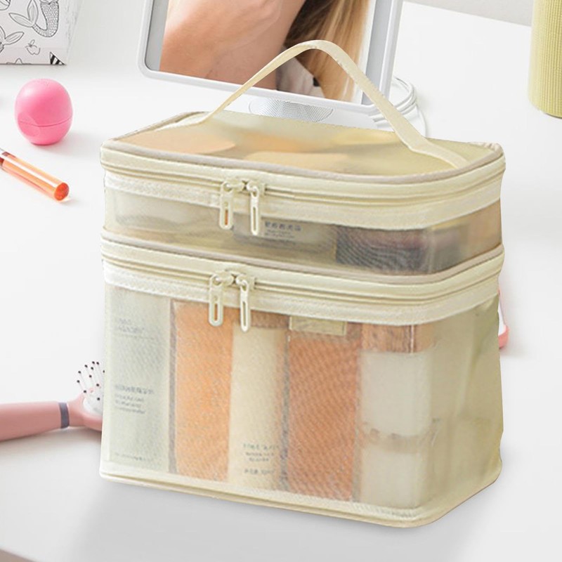 Mesh Shower Bag | Tabletop Cosmetic Tote Bag Nylon Mesh