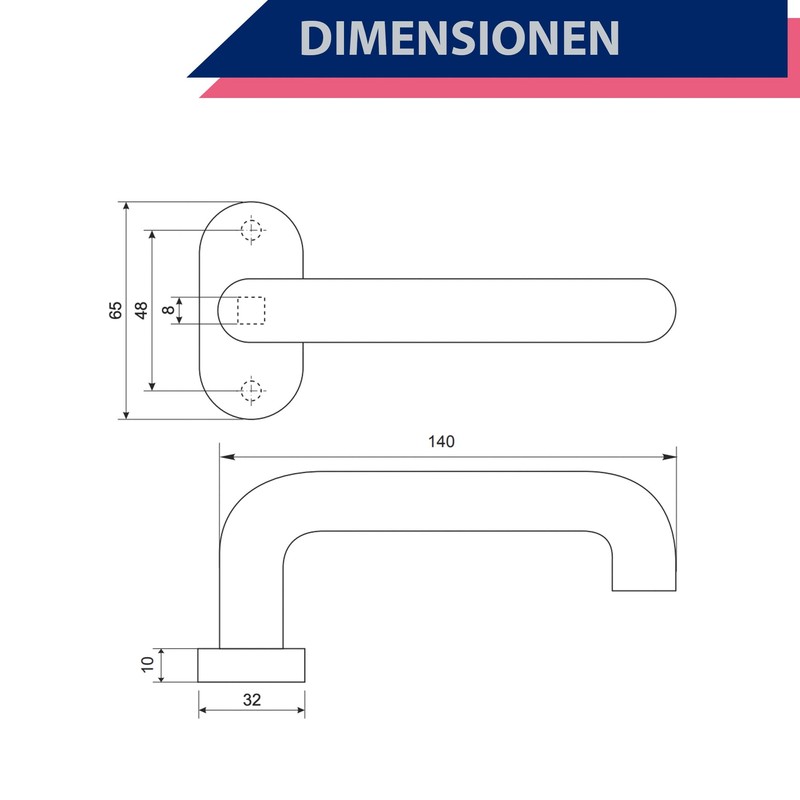 APECS Door Handles Oval Rosette Stainless Steel for Front Door