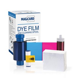 MAGICARD MA300YMCKO (EN1) Printer Ribbon and 100 Cards Bundle - Prints up to 300 Card Designs