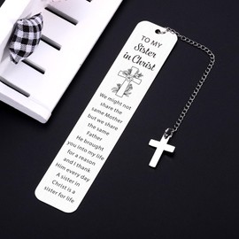 Sister in Christ Gifts for Women - Secret Sister Gifts for Women To My Sister in Christ Bookmark for Her Christian Religious Gifts, Catholic Gifts for Female Easter Basket Stuffers for Kids Teen Girls