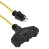 eDragon 2 Feet 3-Outlet Adapter SJTW 14/3 Yellow, (3 Pack)