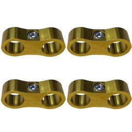 GRmkt Aluminum Hose Separator Clamp for Car Wiring Fixing Mounting Hardware Storage Extension AN6 Gold Gold 4 Piece Set