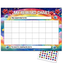 A4 Children's Star Reward Chart with 77 Star Stickers, 21cm x 29.7cm