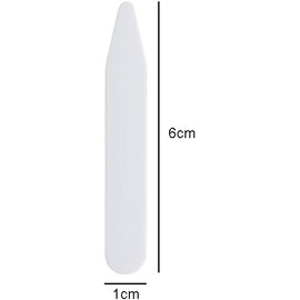 200 piezas de collar de plástico para cuello de huesos, collar de refuerzo, soportes de cuello para camisas de hombre (blanco, 1 x 6 cm)