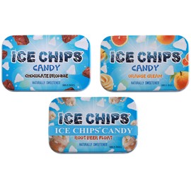 ICE CHIPS Candy 3 Pack Assortment (Chocolate Brownie, Orange Cream, Root Beer Float) Includes BAND as Shown