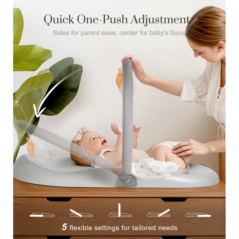 Wipe-Clean Baby Changing Pad, Waterproof Durable PU Pad, Soft &