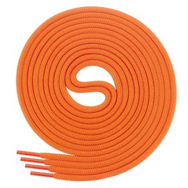 Di Ficchiano Round Shoelaces for Business, Sports and Leather Shoes, Tear-Resistant All-Round Laces, Diameter 3 mm, Lengths 60 cm - 130 cm, 25 Colours Made in Europe, orange