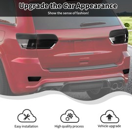 HTHE Rear Fog Light Tail Lights Lamp Frame Cover/High Mount Brake Light Cover/Rear Taillight Lamp Cover Compatible with Jeep Grand Cherokee2014-2020 Exterior Accessories (Carbon Fiber)