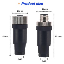 Xiatiaosann 4-Pin M12 Socket Panel Aviation Wire Connector, 12 mm Male and Female Industrial Panel Back Mount Connector with Outdoor Waterproof IP67 (Pack of 8)