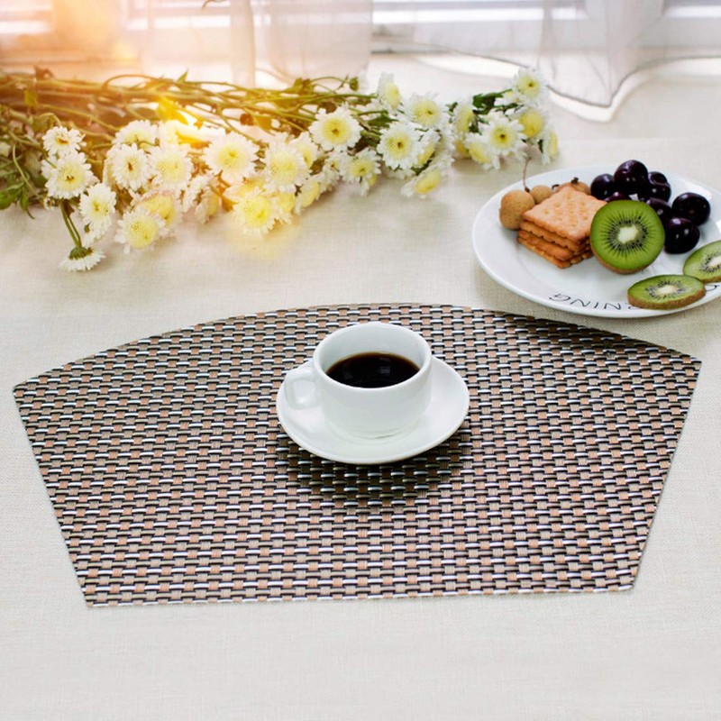 Round Table Placemats Set of 4 Wedge Placemats Heat Resistant