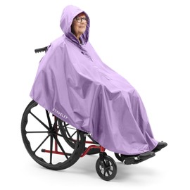 Staveley Wheelchair Rain Cape Poncho Waterproof | Unisex Lightweight Adult Mobility Rain Cape | Protection for Wheelchair & Electric Wheelchair Users (Lilac)