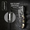 Tactical Folding Pocket Knife 2.56" Black Stainless Steel Blade Camo