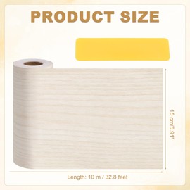 PATIKIL Wood Grain Repair Tape 6" x33', Self Adhesive Realistic Textured Repair Patch Peel and Stick Wood Tape with Scraper for Floor Door Window Furniture Table White Poplar