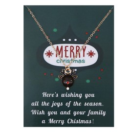 COLORFUL BLING Collar de Navidad con mensaje de regalo para árbol de Navidad, copo de nieve, para invierno, Papá Noel, día de Acción de Gracias, joyería de fiesta de Navidad, Metal, Aleación.,