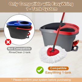 7 Pack Mop Heads Replacements for O Cedar, MOp Replace Heads for EasyWring 1 Tank,Includes 4 Microfiber Spin Mops Refills,2 Upgrade Scrubber Brushes and 1 Base for Deep Cleaning Machine Washable