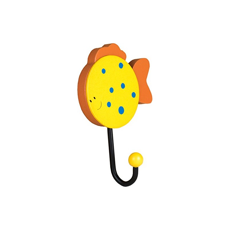 Children’s Hook with Fish Motif Real Wood Colourful