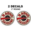 2 Radio Gasoline Decals - Very Nice - Hard to find.