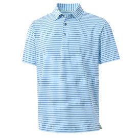 M MAELREG Boy Golf Polo Striped Short Sleeve Moisture Wicking Summer Fashion Casual Youth Polo Shirts Size 6-18