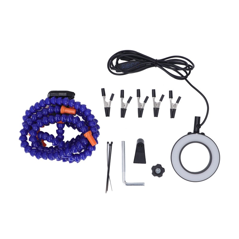 Soldering Helping Hand 5 Jaws 3X USB Magnifier ABS Flexible