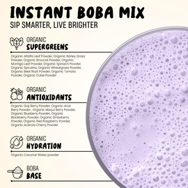 Locca Taro Milk Tea Powder for Boba Bubble Tea (19.75oz) with Organic Taro Super-greens Antioxidants Hydration