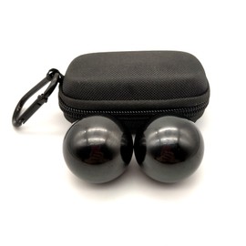 Firstnos 1.57inch Chrome Steel Black Baoding Balls for Hand Therapy, Exercise, and Stress Relief,2pcs