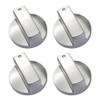 Huanfeimo 4 PCS Gas Hob Knobs Replacements 6mm Metal Brushed