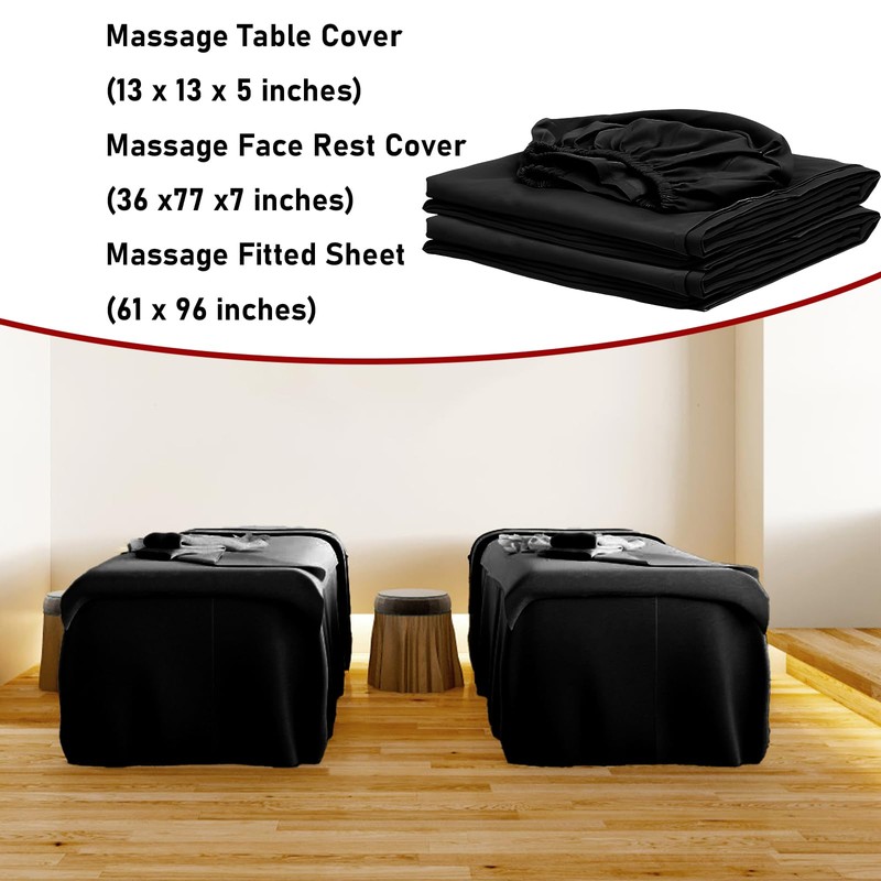 3 Piece Microfiber Massage Table Sheet Set, Beauty Massage Bed