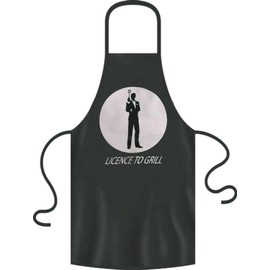BILMASEE LICENSE TO GRILL Apron Novelty BBQ Party, FULL LENGTH THICK COTTON TWILL, 2 FRONT POCKETS