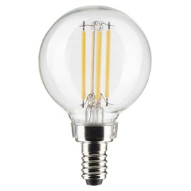 Satco 4 Watt LED E12 Light Bulbs, 3000K, 15000 Hour Rating, Dimmable (6 LED Light Bulbs)