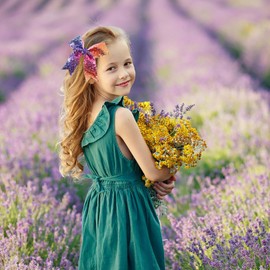 Glitter Cheer Bow Clip - 5 Inch Sequin Hair Bow with Tails for Girls Teen Softball Cheerleader Outfit Uniform-Rainbow