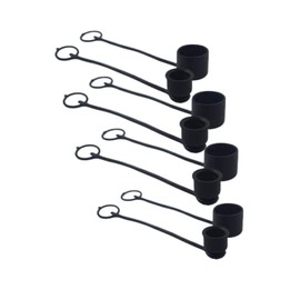Black Rubber Dust Caps/Plugs For 1/2 Body Flat Face Hydraulic Bobcat Skid Steer Quick Couplers (4 Sets)