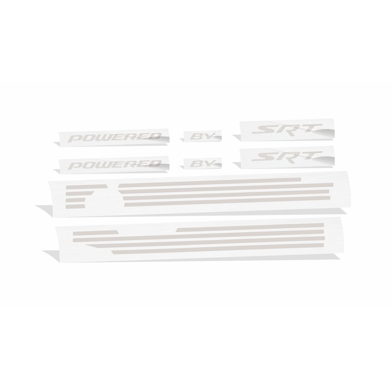 Powered by SRT Engine Cover Overlay Decals for Challenger and