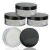 COSIDEA 3 pcs Empty plastic loose powder jars with sifer