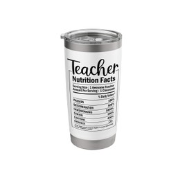Funny School Teacher Nutrition Facts funny nutrition label Stainless Steel Insulated Tumbler