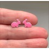 Pink Bunny Rabbit Earrings with Sparkly Glitter - 925 Sterling