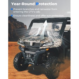 KEMIMOTO Soft Front Windshield Compatible with CFMOTO UFORCE 1000/1000 XL 2019-2024, PVC Front Window Screen Full Windshield Accessories