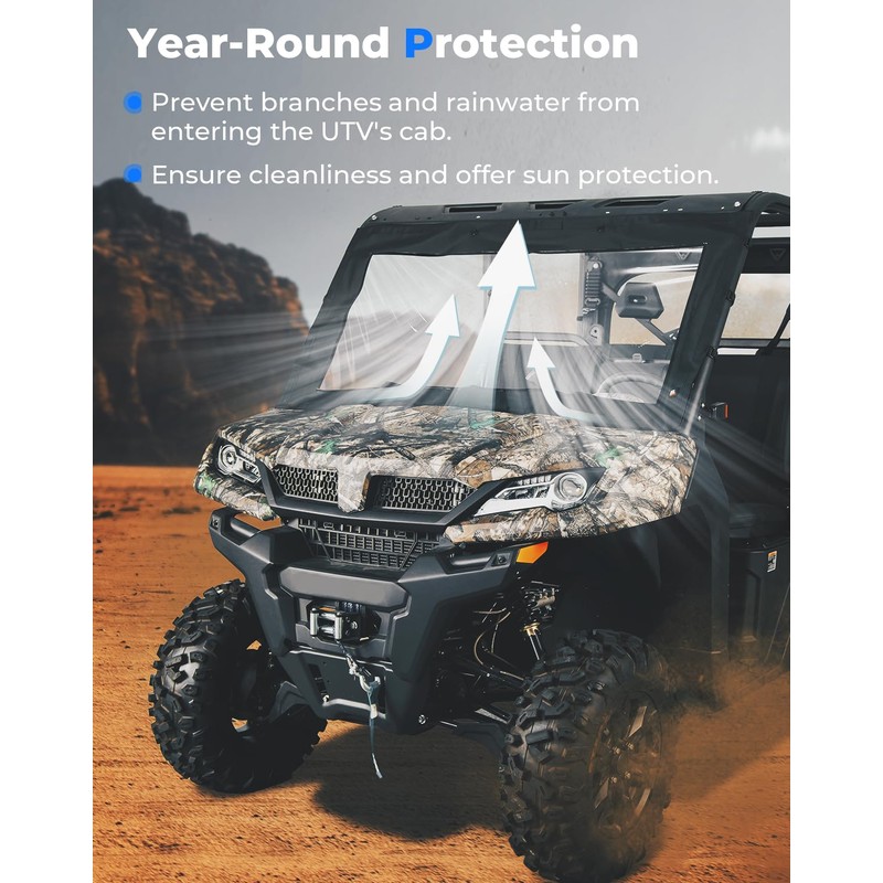 KEMIMOTO Soft Front Windshield Compatible with CFMOTO UFORCE 1000/1000 XL