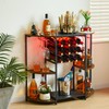 JKsmart Wine Bar Cabinet with LED Lights, Mini Wine Rack