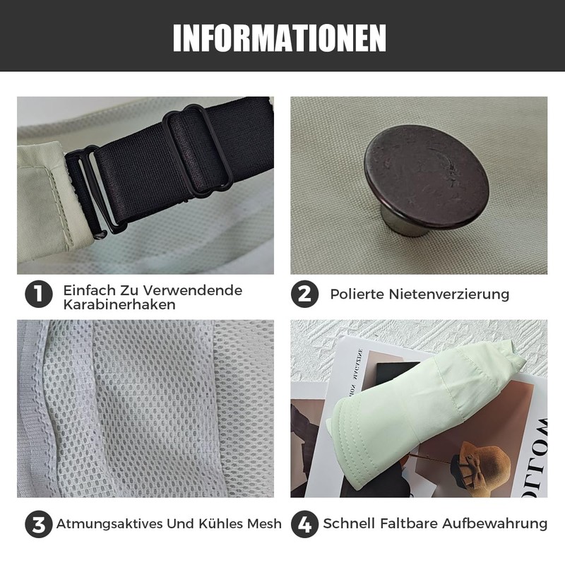 BUDUBIBI Summer Sun Hat, Women's Ponytail Baseball Cap, Outdoor Hollow