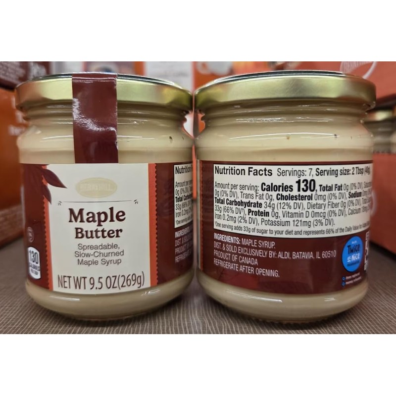 Berry-hill Maple Butter Spreadable Slow-Churned Maple Syrup 9.5oz 269g (Two