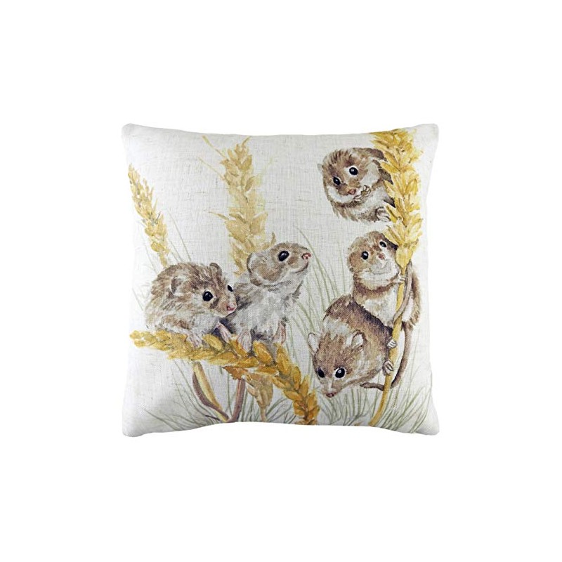 Evans Lichfield Woodland Fieldmice Cushion Cover, Polyester, Linen, Multi,43 x