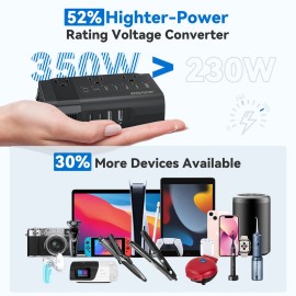 Doace 350W Voltage Converter US to Europe, Ai 220V to 110V Converter for European T...