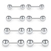 SCERRING 4 Pairs 16G 1/4" Stainless Steel Polished Ball Barbell