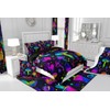Erosebridal Galaxy Comforter Set Starry Sky Mushroom Bedding Set Twin,Blue