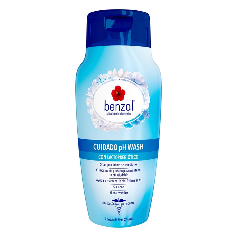 Benzal Wash Jabón Íntimo Femenino, pH Balanceado, Equilibra tu Piel,