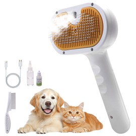 Pet Steam Brush, 4 in 1 Spray Depilatory Comb, Spray Depilatory Comb and Waterless Shampoo Grooming, Water Brush for Cats and Dogs Long and Short Hair Pets