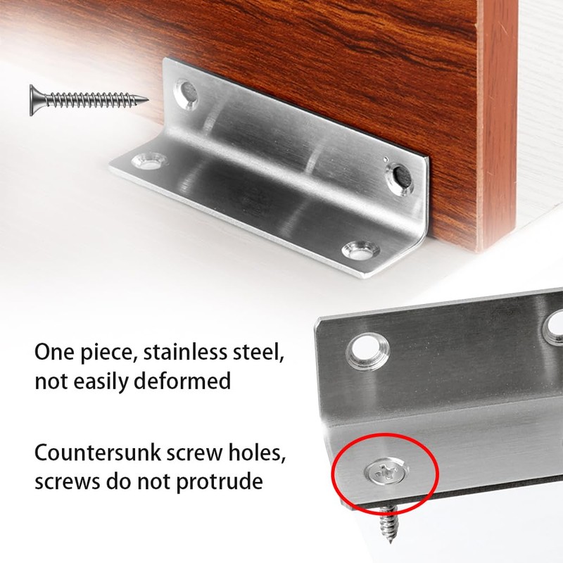ONEBO 10 Pcs Stainless Steel Corner Brackets, Right Angle Brackets,