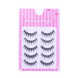Ninetynine Dreams 5 Pairs Luna Lashes Strip Spiky Eyelashes 3D Lightweight Reusable Soft Clear Transparent Band Daily False Manhua Eyelashes Packs