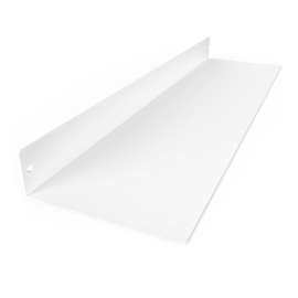 DIY CARTEL Linear Floating Shelf - Forged Raw Blackened Steel - Industrial Heavy Duty Metal Wall Mounted Modern Rustic Shelf - Made in The USA (30-inch x 8-inch White)